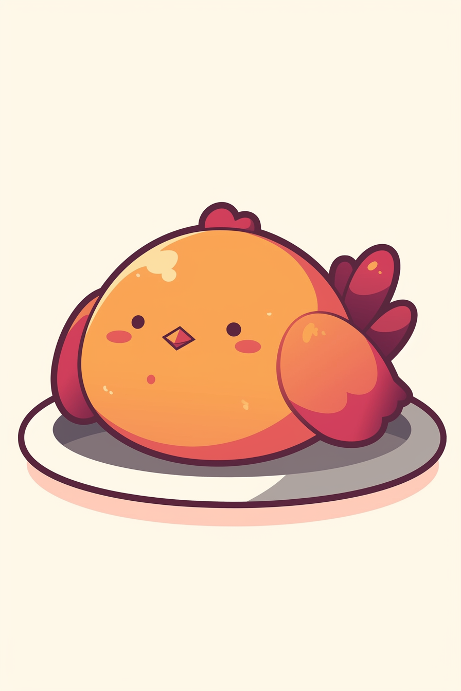 Thanksgiving food drawing ideas featuring a cute, cartoon turkey platter with an adorable face and vibrant colors.